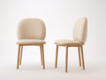 Chaise de salle à manger - Bois-Similicuir - 51x57x83 cm - Beige crème-Bois naturel - Moderne
