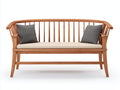 Banc de jardin - Bois-Tissu - 175 x 67 x 95 cm - Bois naturel-Crème - Style contemporain à dossier courbé