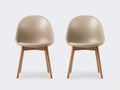 Chaise de salle à manger - Bois-Similicuir - 51 x 55 x 82 cm - Beige-Bois naturel - Style scandinave contemporain