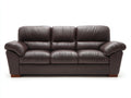 Canapé 3 places - Cuir - 214 x 98 x 96 cm - Marron chocolat - Style contemporain