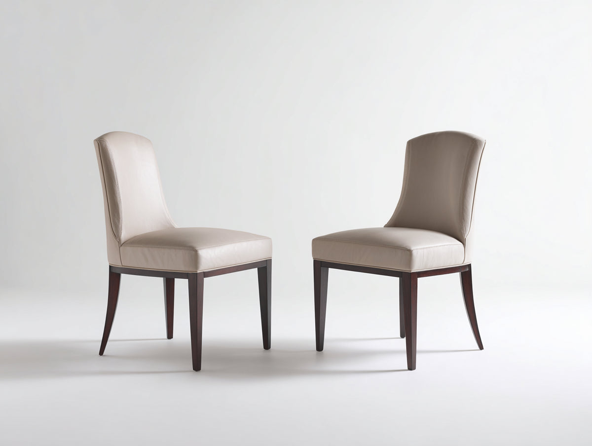 Chaise de salle à manger - Bois-Similicuir - 52x58x94 cm - Taupe clair-Bois brun foncé - Classique contemporain