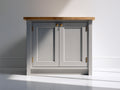 Buffet - Bois - 92 x 42 x 86 cm - Gris perle-Bois naturel - Style classique