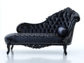 Chaise longue - velours-bois - 176x80x105 cm - noir profond-noir - style baroque gothique