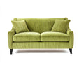 Canapé 2 places - velours côtelé - 171x88x85 cm - vert olive clair - style rétro contemporain
